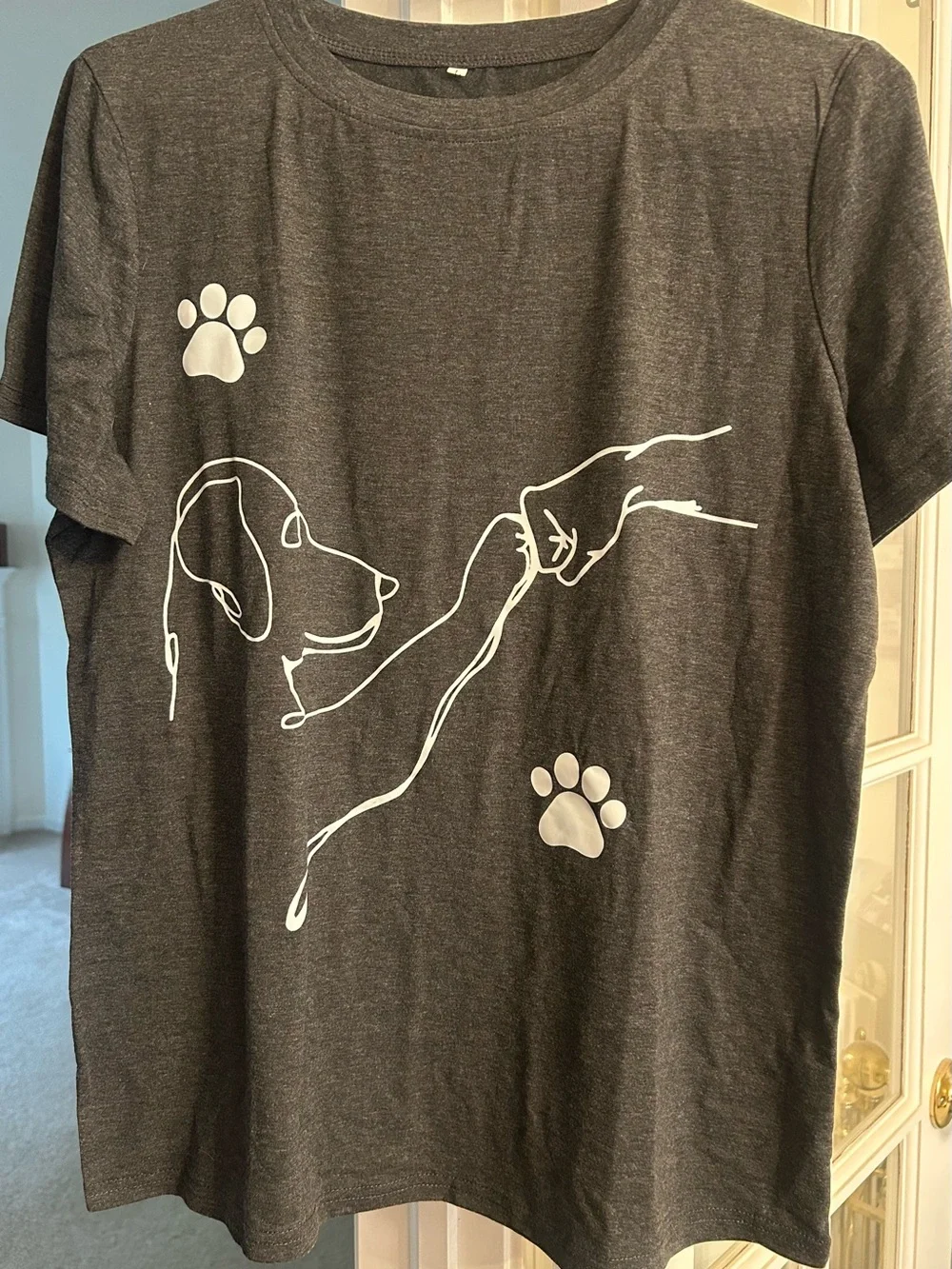 Dog Paw & Fist Graphic T‑Shirt - Charcoal
